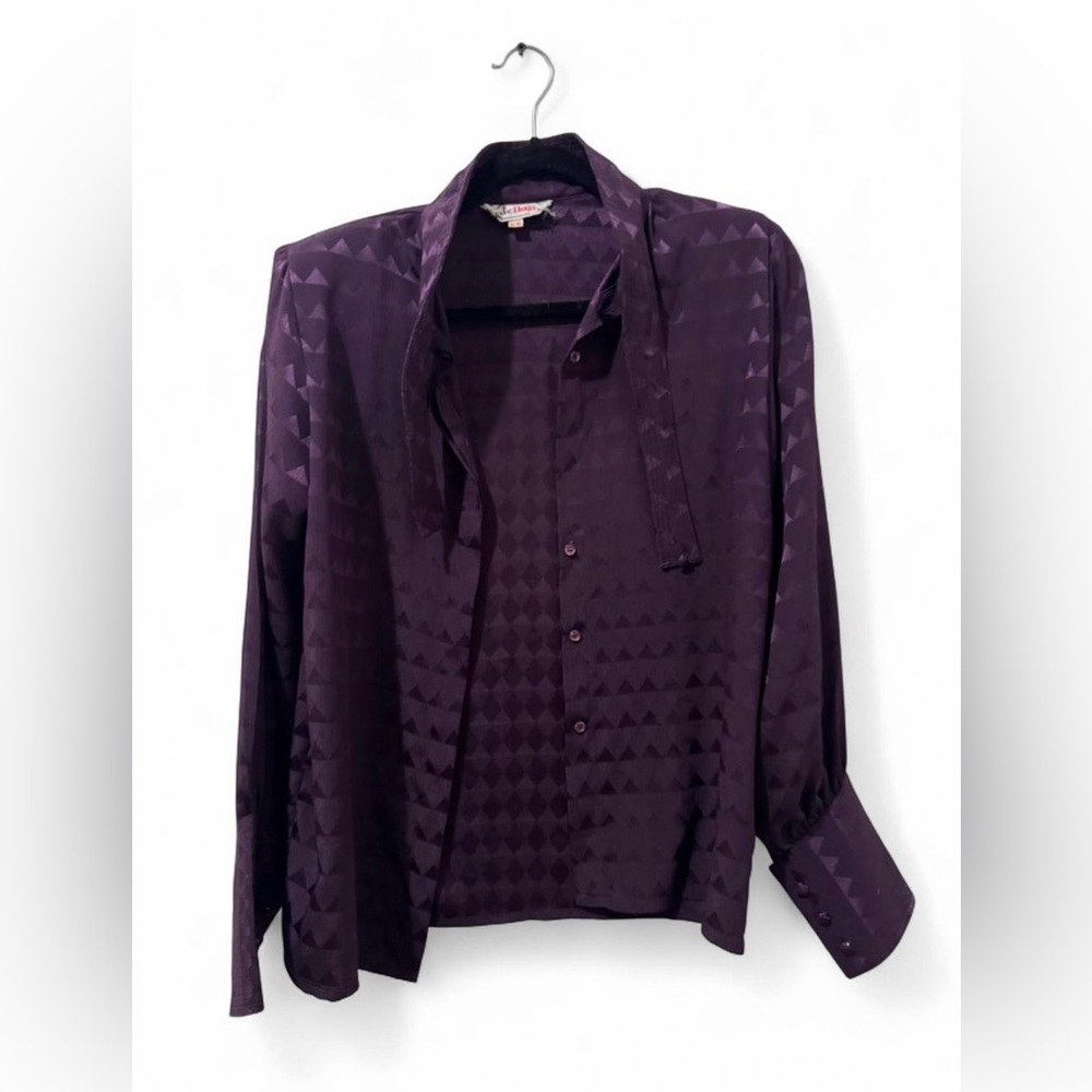 Silky Vintage Purple Button Down Shirt